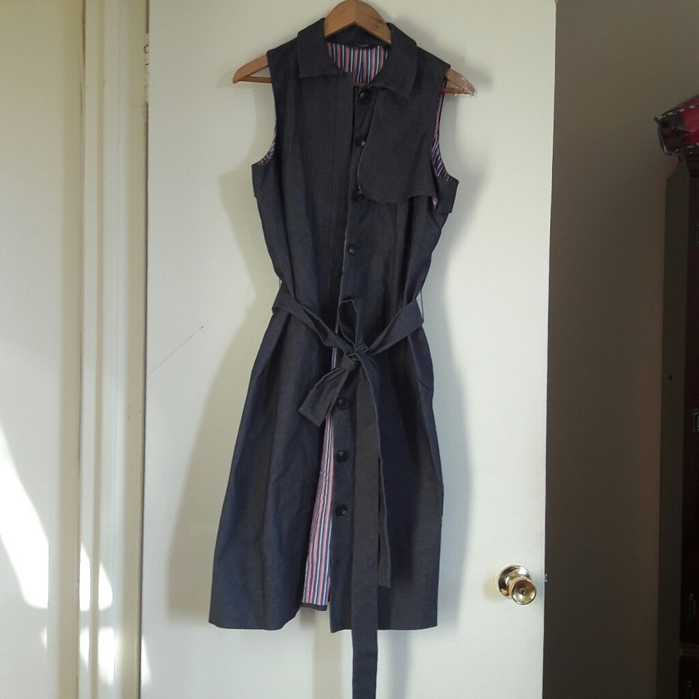 Liz Claiborne Sleeveless KneeLength Denim Dress 14